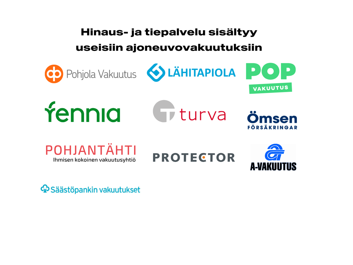 Hinaus- ja tiepalvelu sisältyy useisiin ajoneuvovakuutuksiin